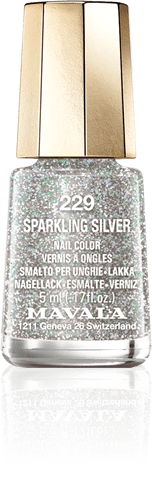Sparkling Silver — A myriade of silver glitters, as if coming from blinding spotlights on stage
